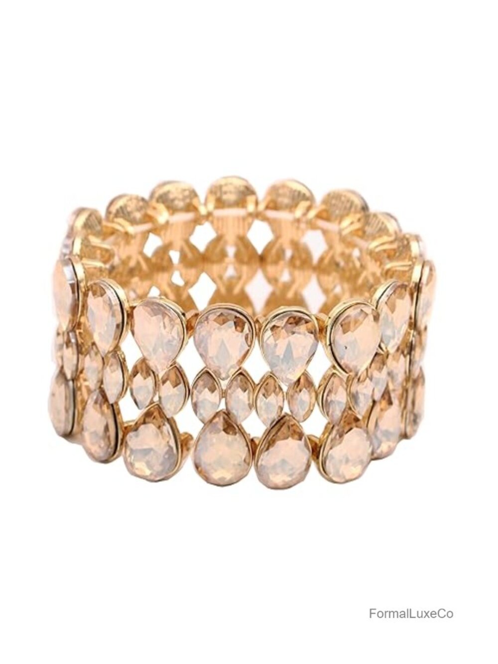 Austrian Crystal Teardrop Stretch Bangle Bracelet Party Accessory